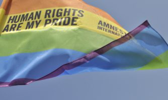 Rainbow flag in Palermo Pride, 22th June 2013.